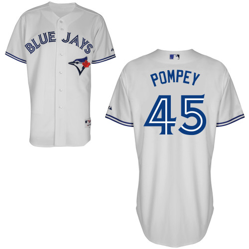 Dalton Pompey #45 MLB Jersey-Toronto Blue Jays Men's Authentic Home White Cool Base Baseball Jersey